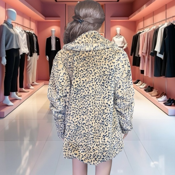 Kendal + Kylie Jenner Women's faux fur Animal print jacket - Picture 3 of 13